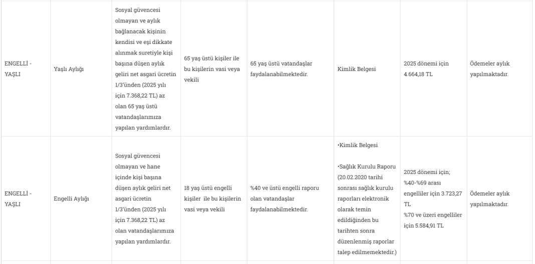 2025 yılı sosyal yardım başvuruları başladı: 44 kalemde dar gelirlilere destek 20