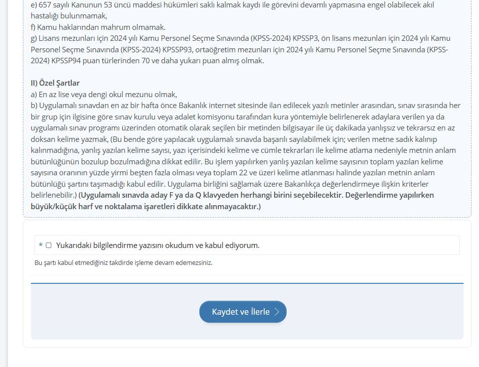 Adalet Bakanlığı 1500 zabıt katibi alımı adım adım başvuru anlatımı 7
