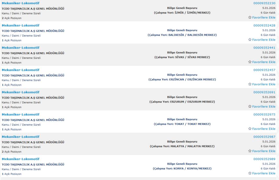 Son dakika: TCDD 77 işçi alımı kadroları ve illeri 3