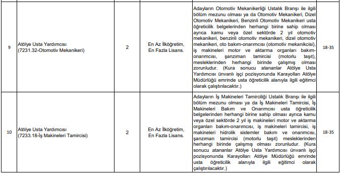 KGM 181 işçi alımı başvuru ekranı açıldı 18