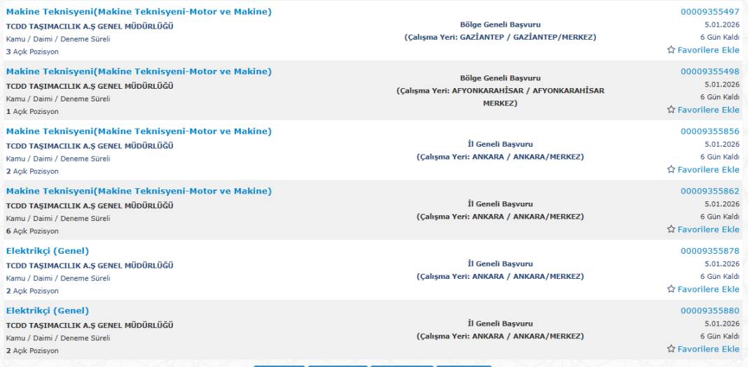 Son dakika: TCDD 77 işçi alımı kadroları ve illeri 7