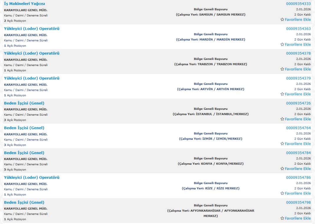 850 kamu işçisi alımı yapılacak: İşte başvuru 3