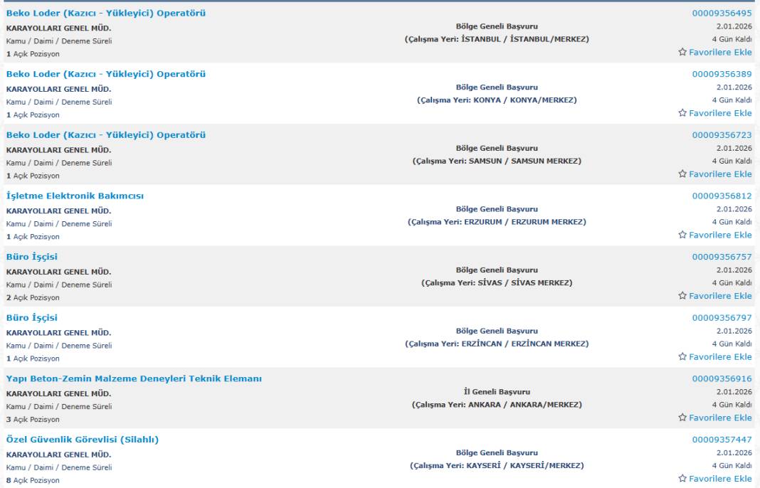 KGM 181 işçi alımı başvuru ekranı açıldı 12