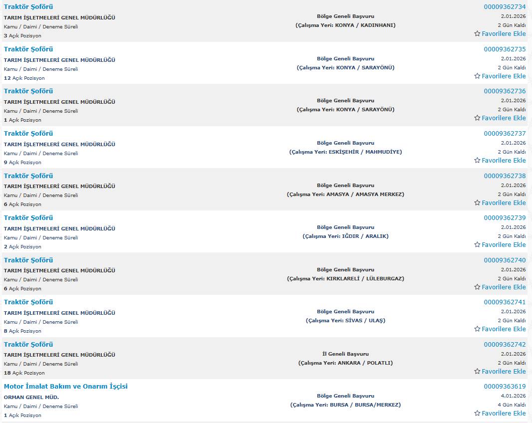 850 kamu işçisi alımı yapılacak: İşte başvuru 31