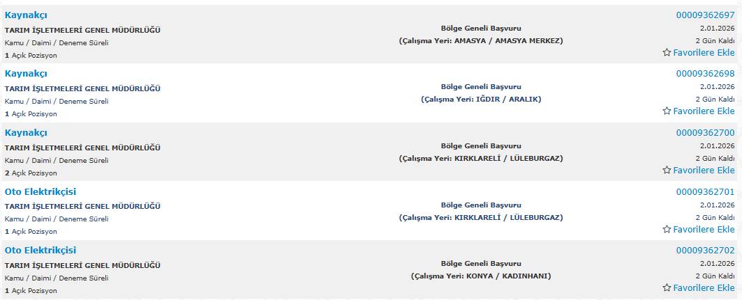 850 kamu işçisi alımı yapılacak: İşte başvuru 26