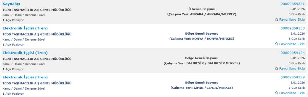 Son dakika: TCDD 77 işçi alımı kadroları ve illeri 9