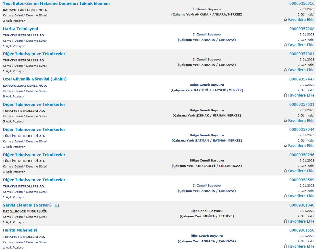 850 kamu işçisi alımı yapılacak: İşte başvuru 16