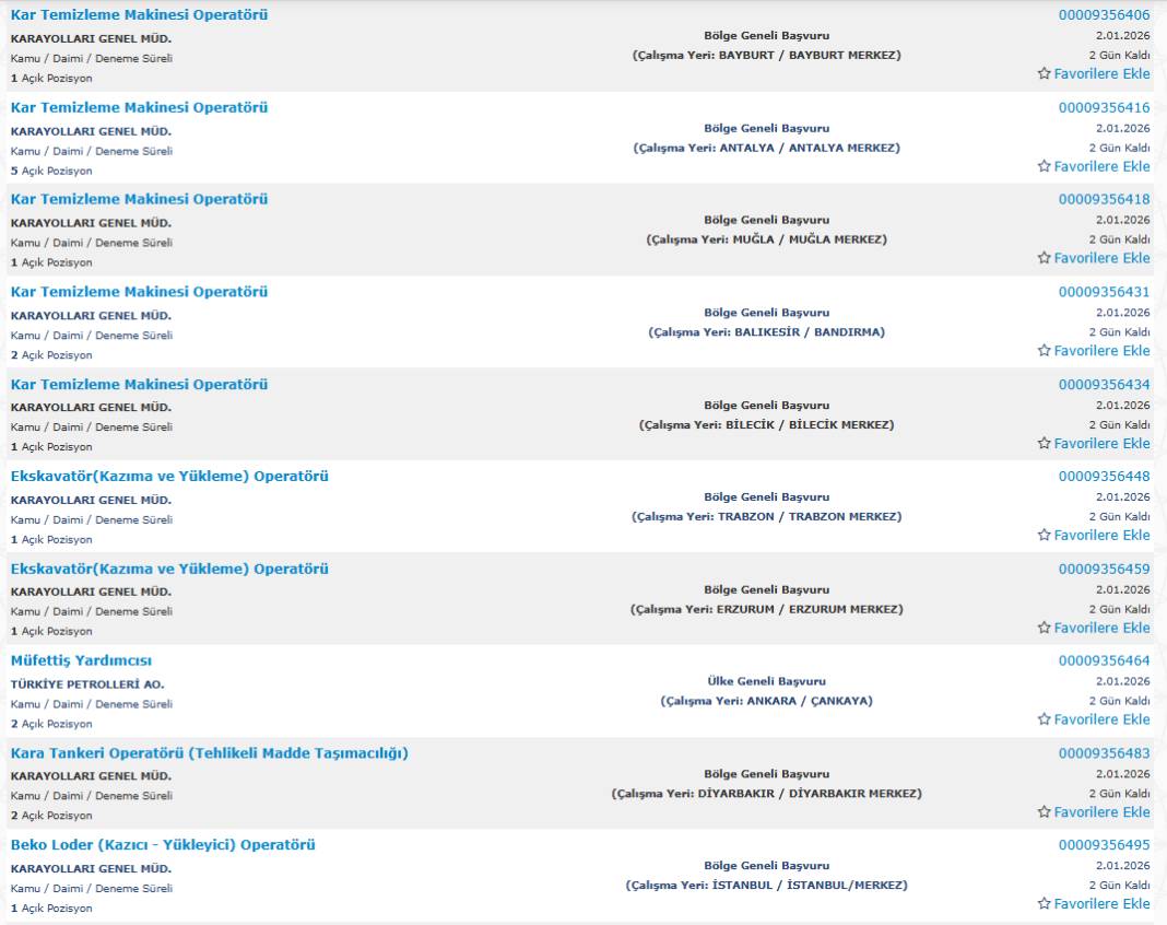 850 kamu işçisi alımı yapılacak: İşte başvuru 15