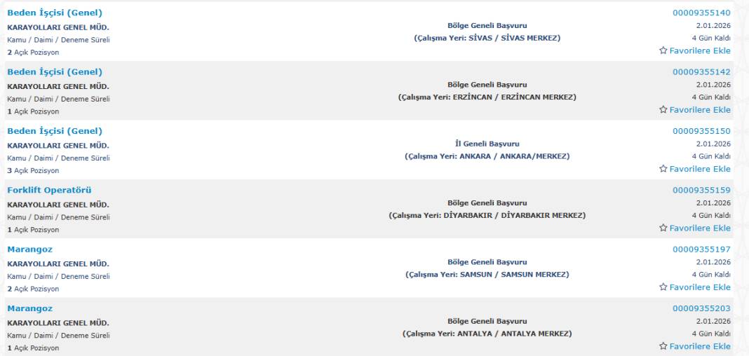 KGM 181 işçi alımı başvuru ekranı açıldı 8