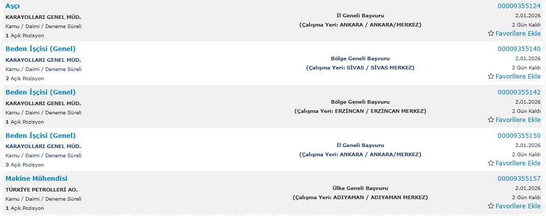 850 kamu işçisi alımı yapılacak: İşte başvuru 9