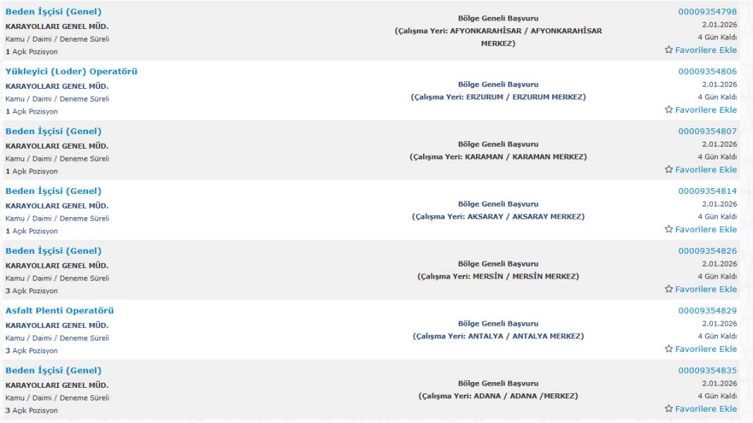 KGM 181 işçi alımı başvuru ekranı açıldı 3
