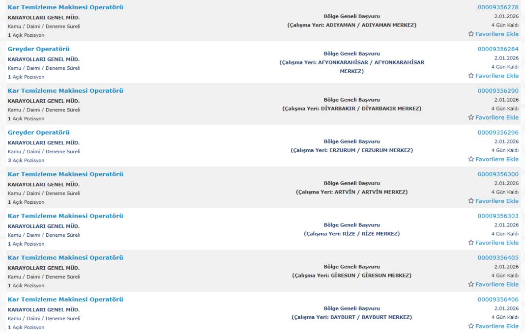 KGM 181 işçi alımı başvuru ekranı açıldı 11