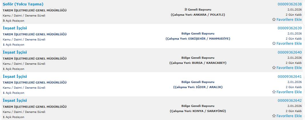 850 kamu işçisi alımı yapılacak: İşte başvuru 20