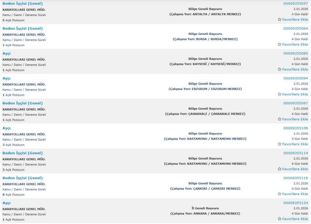 KGM 181 işçi alımı başvuru ekranı açıldı 5