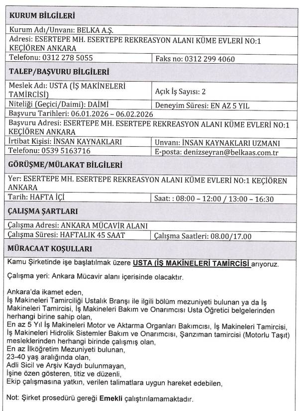 Ankara Büyükşehir Belediyesi KPSS'siz personel alımı başvurusu başladı 5