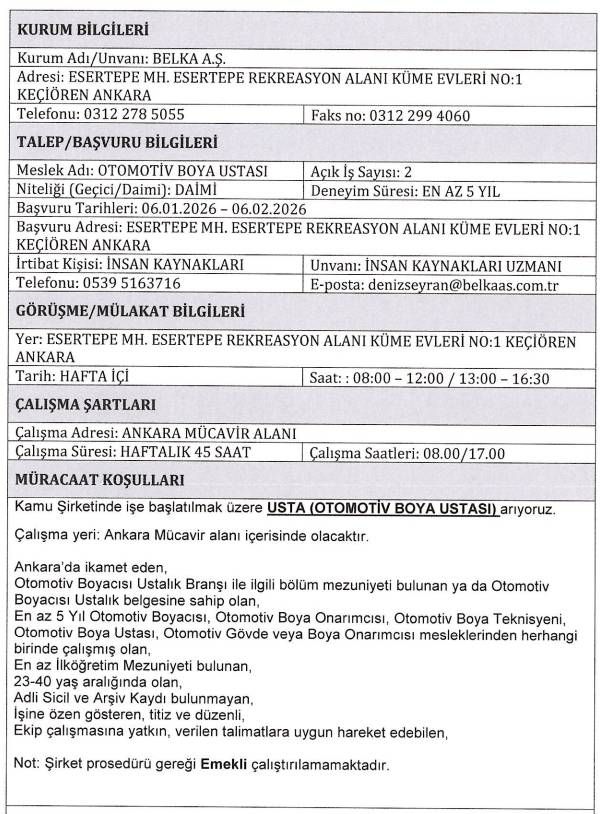 Ankara Büyükşehir Belediyesi KPSS'siz personel alımı başvurusu başladı 3