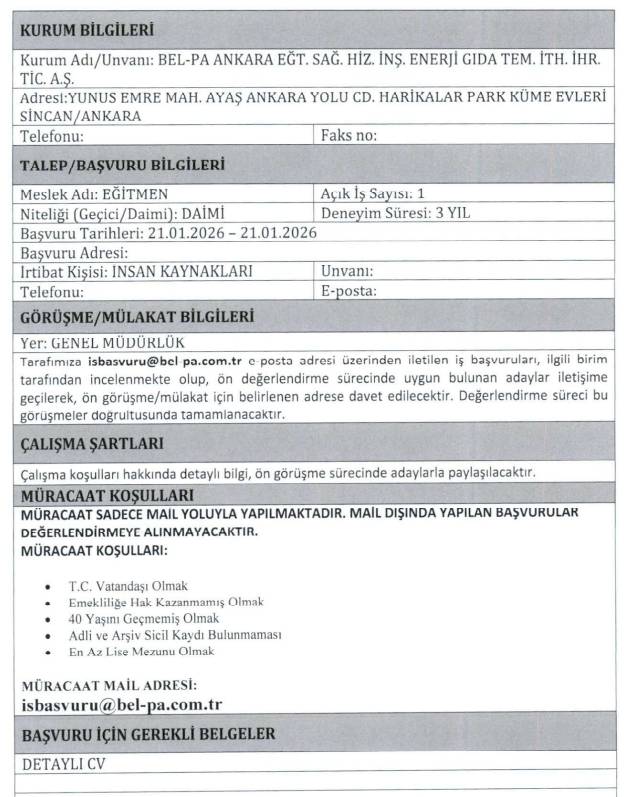 Ankara Büyükşehir Belediyesi KPSS'siz personel alımı başvurusu başladı 6