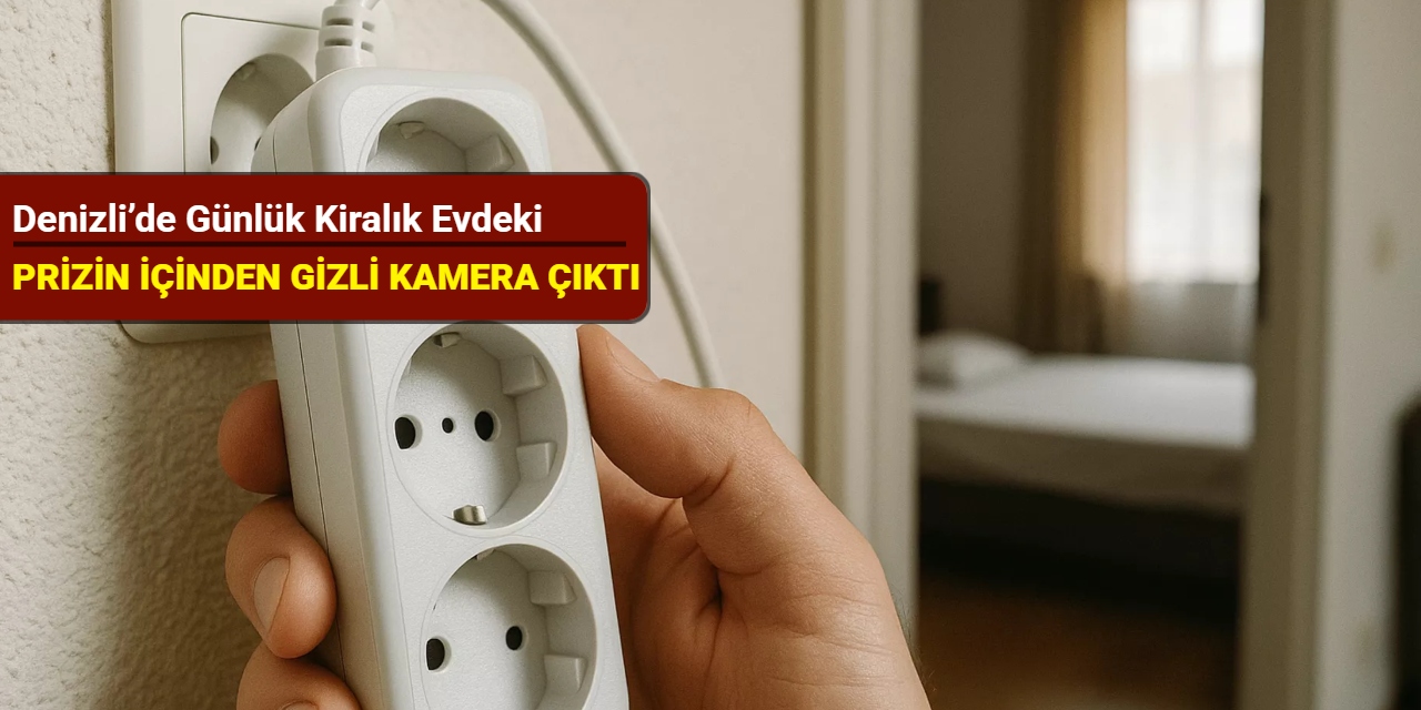 Denizli’de günlük kiralık evdeki prizin içinden gizli kamera çıktı