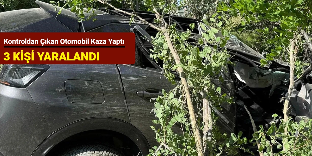 Kontroldan çıkan otomobil kaza yaptı: 3 yaralı