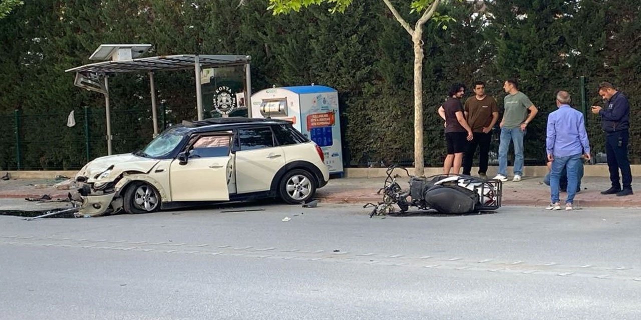 Konya'da otomobilin çarptığı kurye, hayatını kaybetti