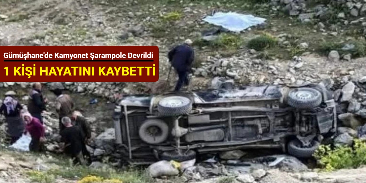 Gümüşhane'de kamyonet şarampole devrildi: 1 kişi hayatını kaybetti