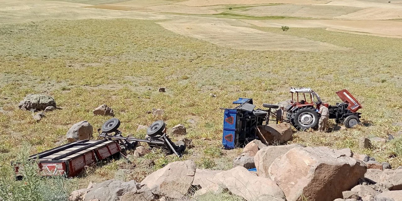 Muş'ta traktör uçuruma yuvarlandı: 3 kişi yaralandı