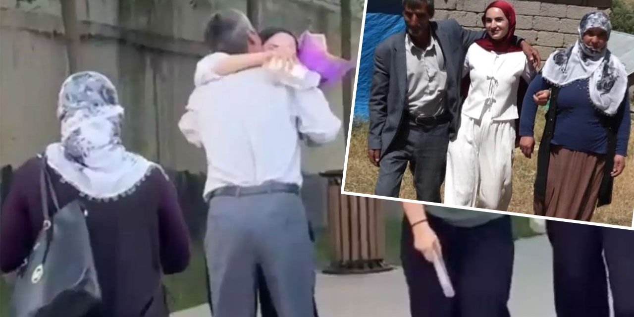Babasının kapıda çiçekle karşıladığı kızın YKS sonucu ortaya çıktı