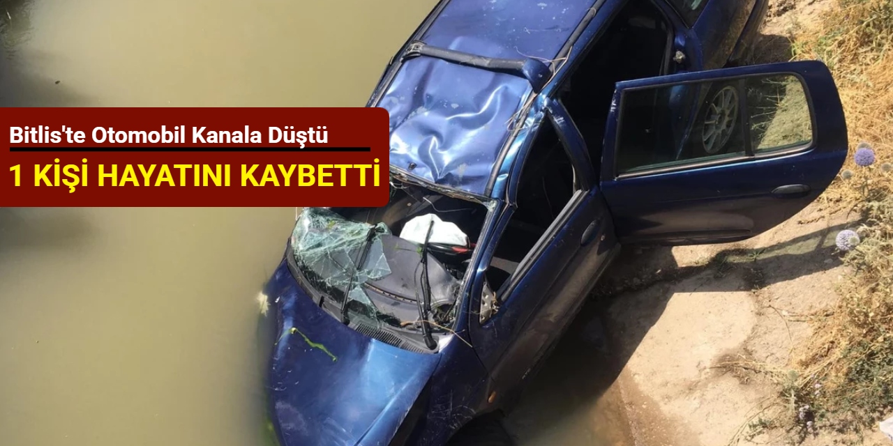 Bitlis'te otomobil kanala düştü: 1 kişi hayatını kaybetti