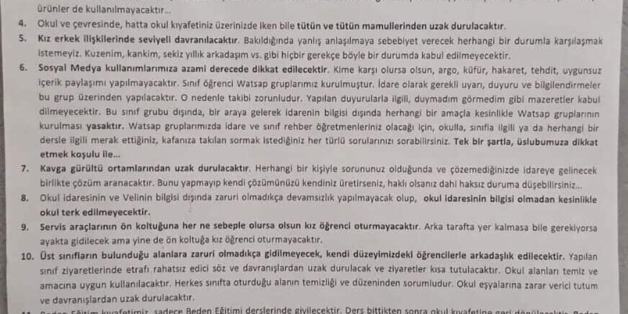 Düzce'de tepki çeken okul kuralları: Valilik açıklama yaptı