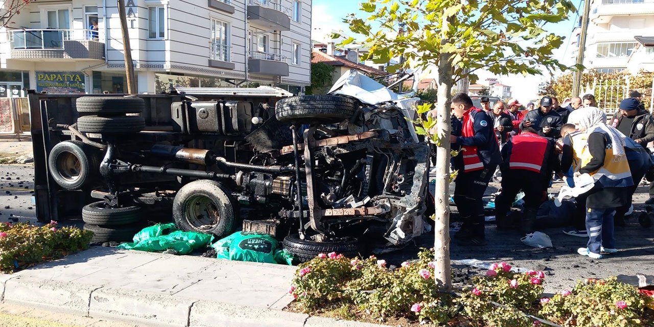 Kayseri'de freni patlayan kamyon yayalara çarptı: 1 ölü 6 yaralı