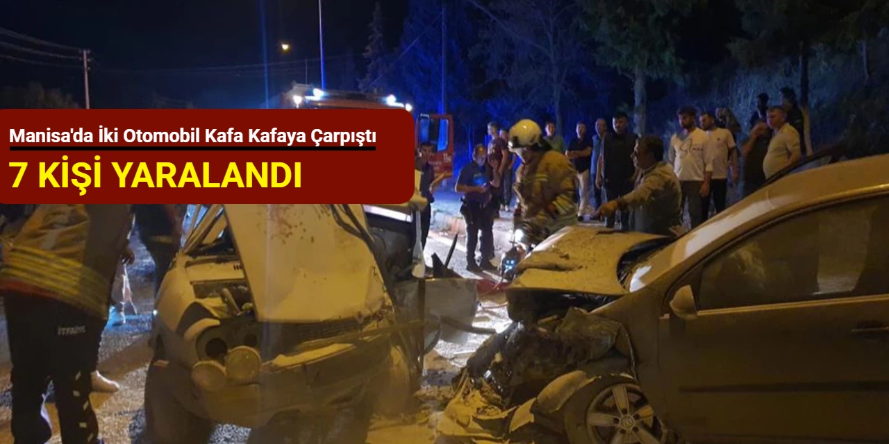 Manisa'dan son dakika: İki otomobil kafa kafaya çarpıştı