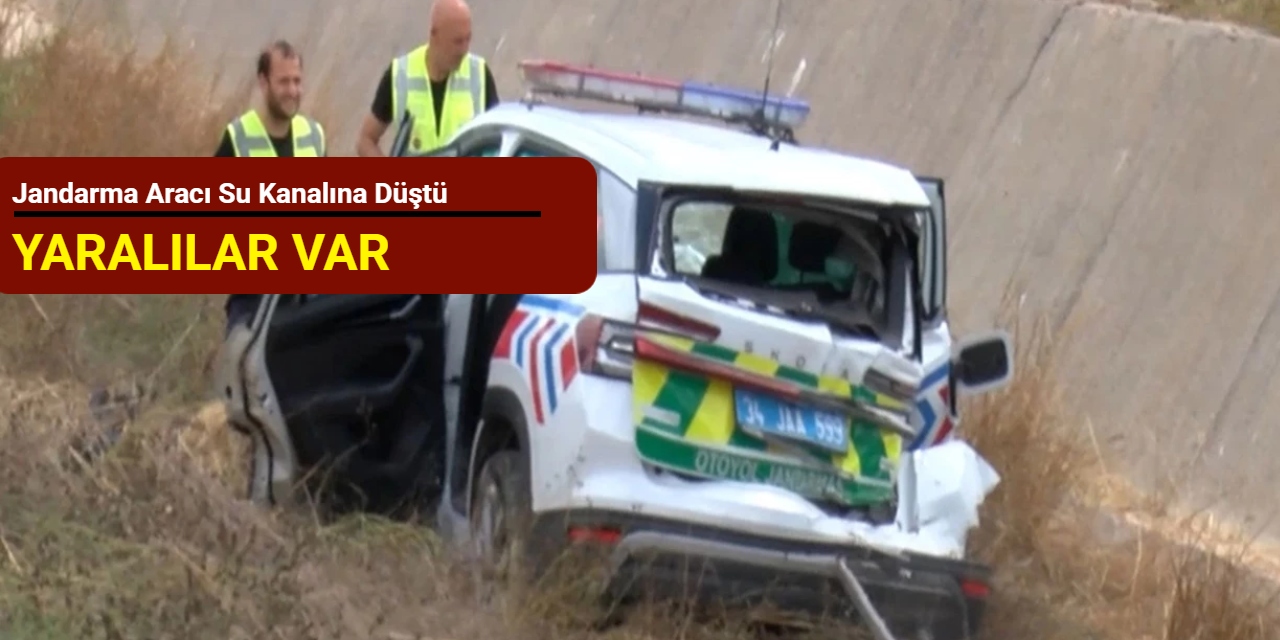 Jandarma aracı su kanalına düştü: Yaralılar var