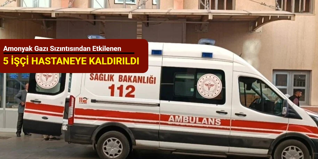 Amonyak gazı sızıntısından etkilenen 5 işçi hastaneye kaldırıldı
