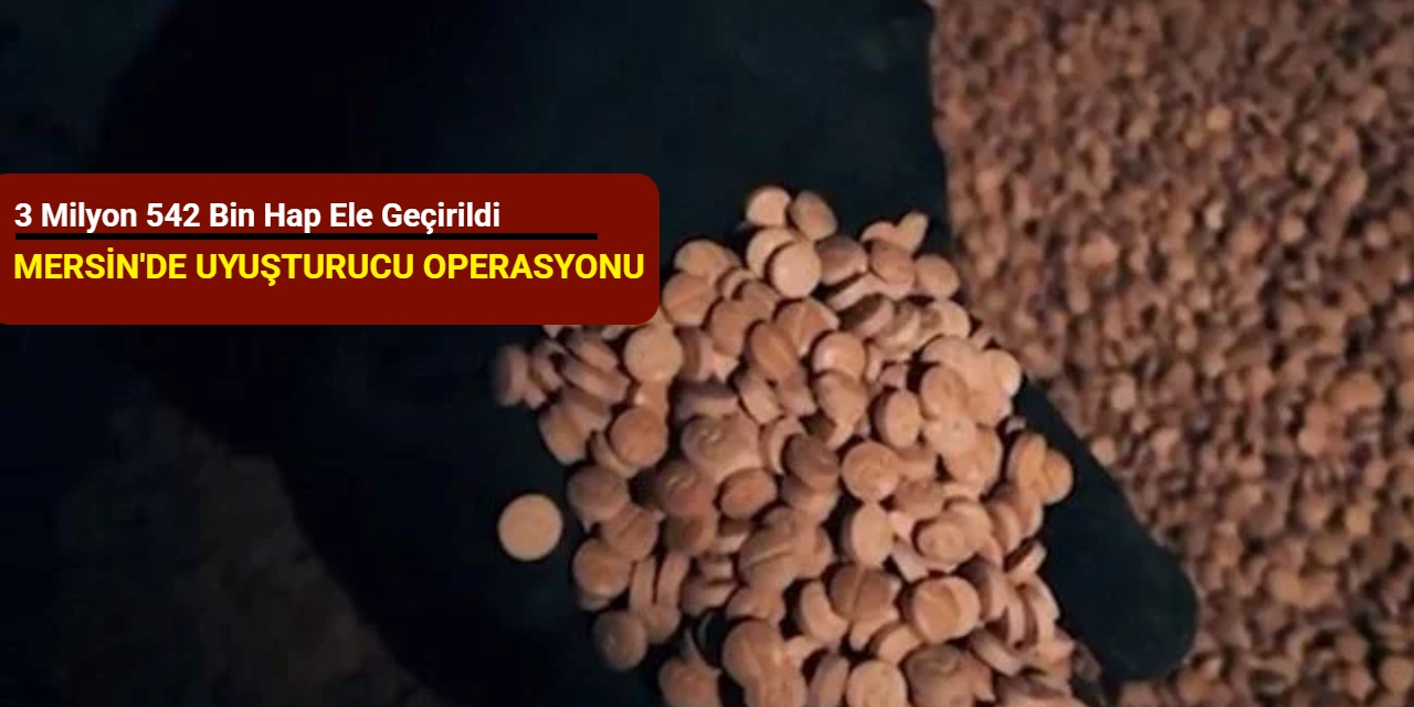 Mersin'de uyuşturucu operasyonu: 3 milyon 542 bin hap ele geçirildi