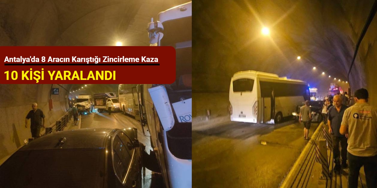 Antalya'da 8 aracın karıştığı zincirleme kaza: 10 kişi yaralandı