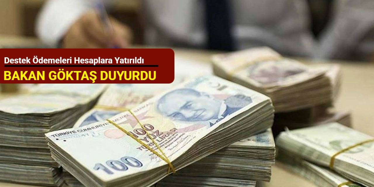 Bakan Göktaş duyurdu: Destek ödemeleri hesaplara yatırıldı