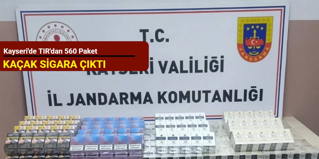 Kayseri'de TIR'dan 560 paket kaçak sigara çıktı