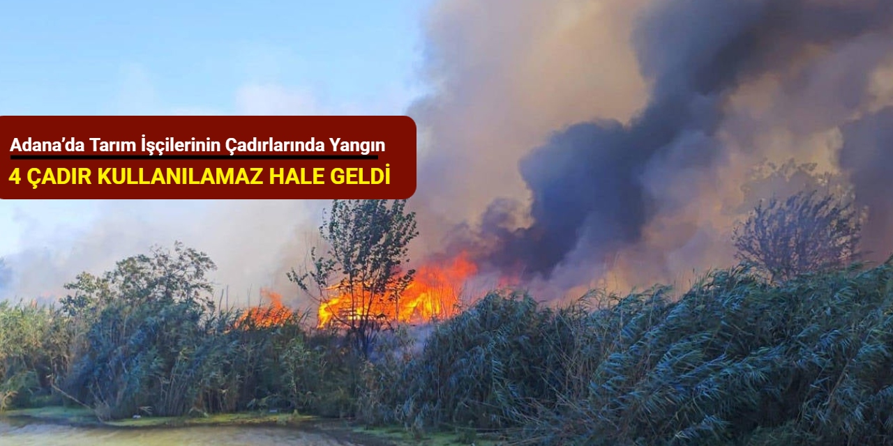 Adana’da tarım işçilerinin çadırlarında yangın: 4 çadır kullanılamaz hale geldi