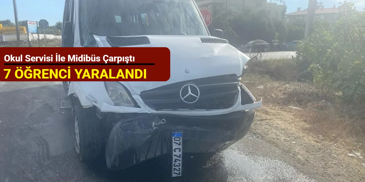 Okul servisi ile midibüs çarpıştı: 7 öğrenci yaralandı
