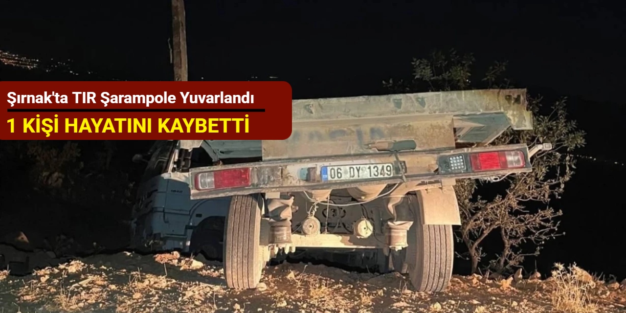 Şırnak'ta TIR şarampole yuvarlandı: 1 kişi hayatını kaybetti