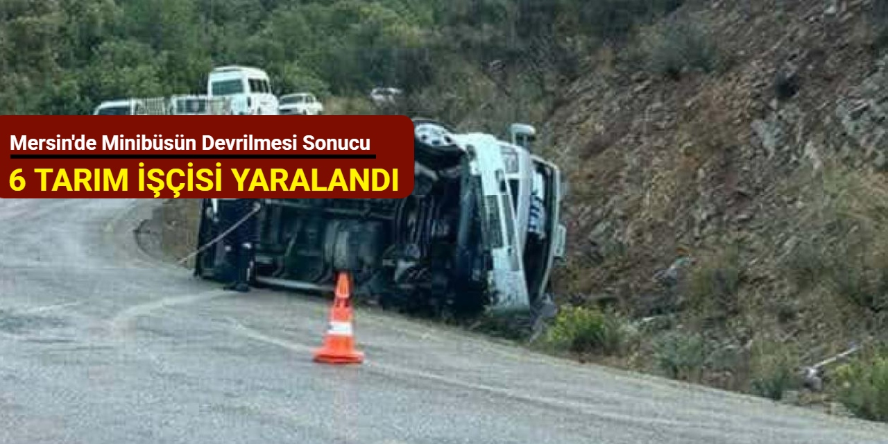 Mersin'de minibüsün devrilmesi sonucu 6 tarım işçisi yaralandı