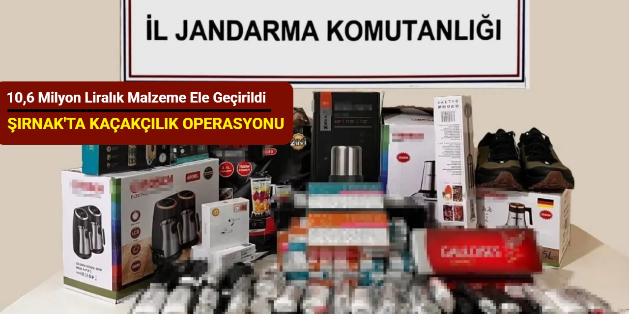 Şırnak’ta kaçakçılık operasyonu: 10,6 milyon liralık malzeme ele geçirildi
