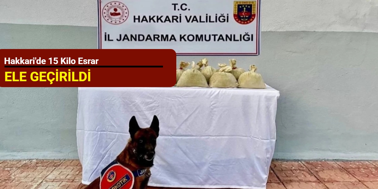Hakkari'de 15 kilo esrar ele geçirildi