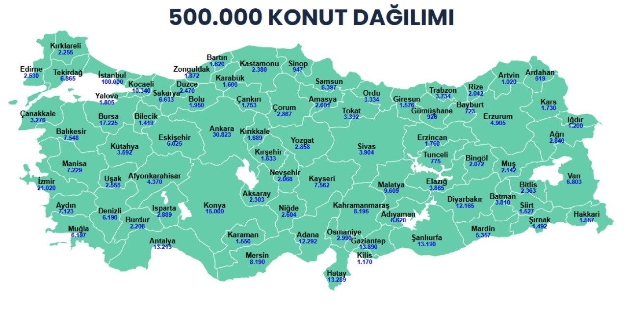 Toki 500 bin sosyal konut: Başvuru bankası ve ilçelere göre konut dağılımı belli oldu