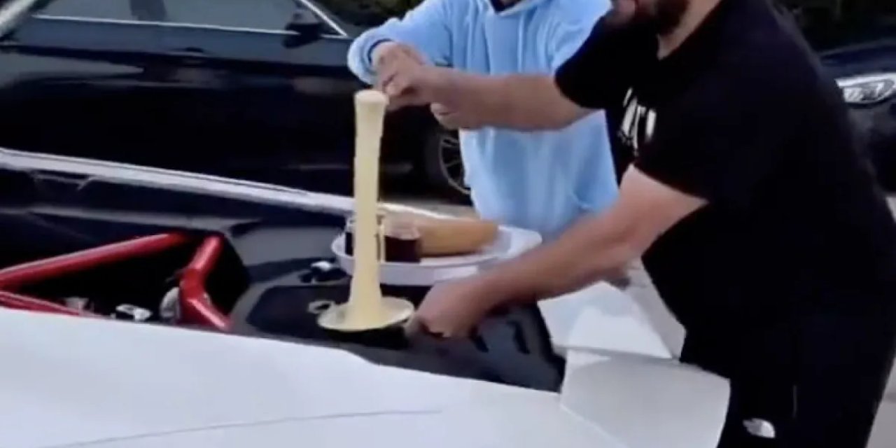 50 milyon TL olan aracı vergisiz alan Trabzonlu gurbetçi, motorda kuymak yaptı