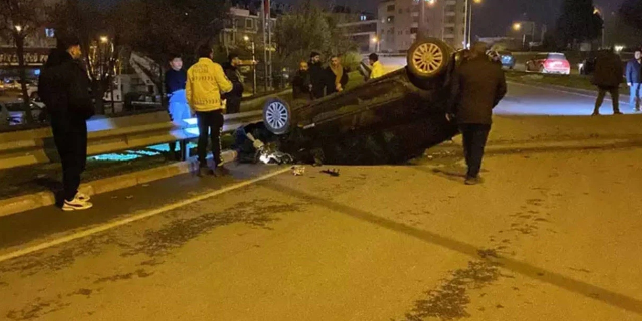 Bursa'da otomobil takla attı: 1 kişi yaralandı