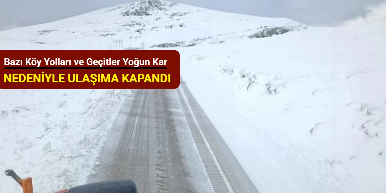 Bazı köy yolları ve geçitler yoğun kar nedeniyle ulaşıma kapatıldı