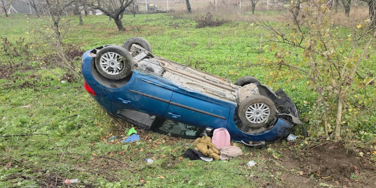 Bursa'da bir araç takla attı: 2 kişi yaralandı