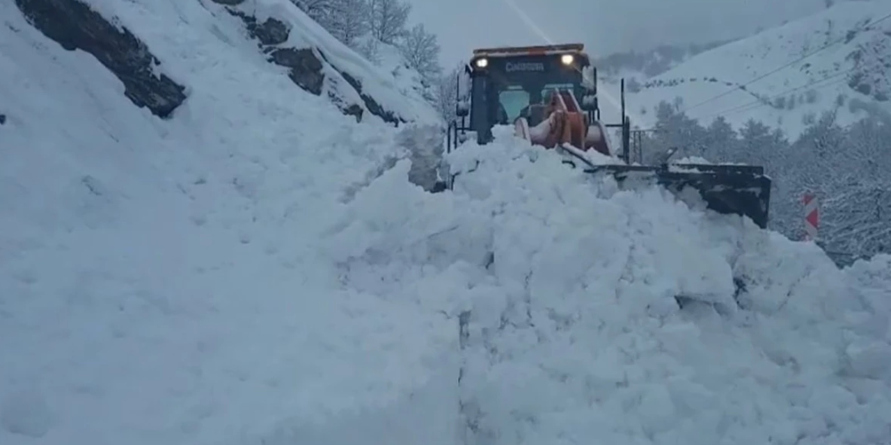 Tunceli’de çığ düşen yol kapandı