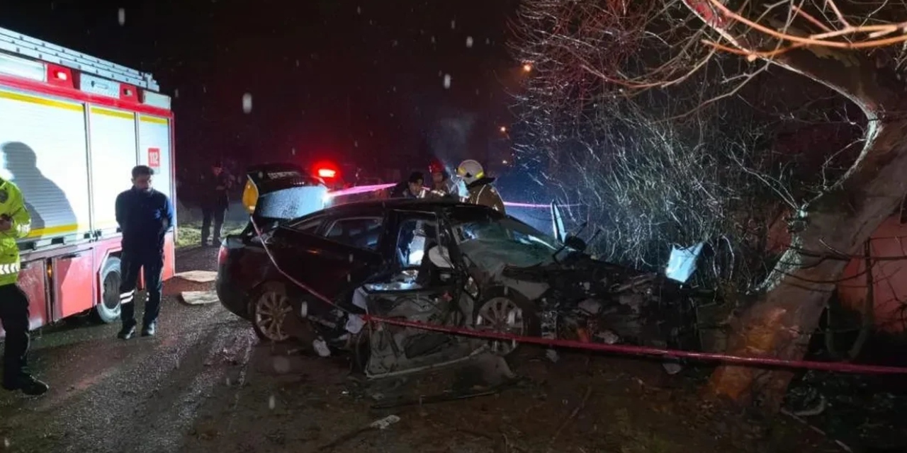 Bursa'da otomobil ağaca çarptı: 2 kişi hayatını kaybetti